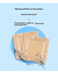ضمادة إسفنج سيليكون طبية بحواف لاصقة 4 بوصة × 4 بوصة مضادة للماء للعناية بالجروح ضمادة تضميد لجروح المستشفى بعد الرعاية - Product Image 2