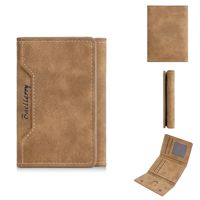 Dompet Kartu Kredit & ID Kulit PU Gaya Baru Vintage Lipat Tiga Kapasitas Besar dengan Kancing Penutup untuk Pria Gentleman