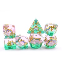Ensemble de dés polyédriques D4 D10 D20 RPG 7 pièces, ensemble de dés en résine arc-en-ciel DND