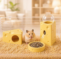 Maison de hamster réutilisable écologique en forme de rectangle en céramique refroidissant les fournitures de décoration de dissipation de chaleur d'été