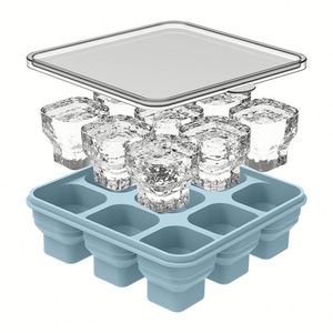 Moule à glaçons pliable en silicone de qualité alimentaire avec couvercle, congélation rapide, démoulage facile, bac à glaçons sphériques, nouveau style domestique - Product Image 6