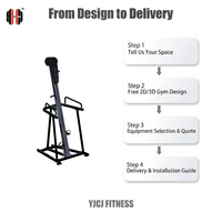 Machine d'escalade verticale avec rail de guidage vertical, plateforme pour les pieds, mains courantes latérales, base renforcée en fer, équipement de gym commercial