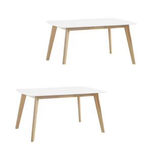 Modern Rectangle Dining Table Wooden Kitchen Table White <b>Tabletop</b> Beige Leg Furniture for Home Apartment Villa - Product Image 5