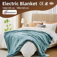 Couverture électrique chauffante rapide approuvée CE GS, lavable, en polaire gaufrée, pour l'hiver