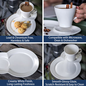 Tasse à <span class=keywords><strong>café</strong></span> minimaliste nordique Henituer MH0172-9.5 avec plateau en céramique de 9,5 pouces, logo personnalisé - Product Image 5