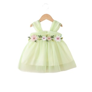 Hermoso vestido <span class=keywords><strong>de</strong></span> princesa <span class=keywords><strong>de</strong></span> verano 1689 para <span class=keywords><strong>niñas</strong></span> <span class=keywords><strong>de</strong></span> 1 a 3 años, venta al por mayor, vestido <span class=keywords><strong>de</strong></span> cintura con correa <span class=keywords><strong>de</strong></span> malla Floral, volantes, dulce ODM - Product Image 5