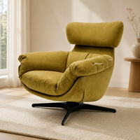 Fauteuil d'appoint inclinable de luxe au design minimaliste italien, chaise pivotante individuelle créative pour le loisir, confortable et rembourrée