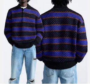 Streetlux vente en gros de pull américain pour hommes de rue pull personnalisé tricoté à rayures pull tricoté pour hommes - Product Image 1