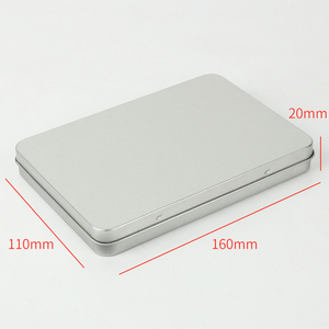Hộp thiếc/trường hợp với nắp trong kho 160*100*20 mét rỗng hình chữ nhật Matte bạc/đen kim loại bao bì hộp thiếc tinplate hộp thiếc trường hợp - Product Image 3