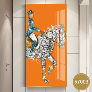 Moderna Arte Murale di Lusso <span class=keywords><strong>con</strong></span> Cavallo Scintillante, Decorazione per Corridoio e Galleria, Dipinto in Porcellana <span class=keywords><strong>con</strong></span> Cristalli e Diamanti - Product Image 6