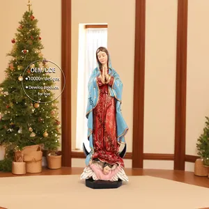 Оптовая продажа с фабрики католические религиозные статуи из смолы христианская девственница гуадалупе статуи освещенные