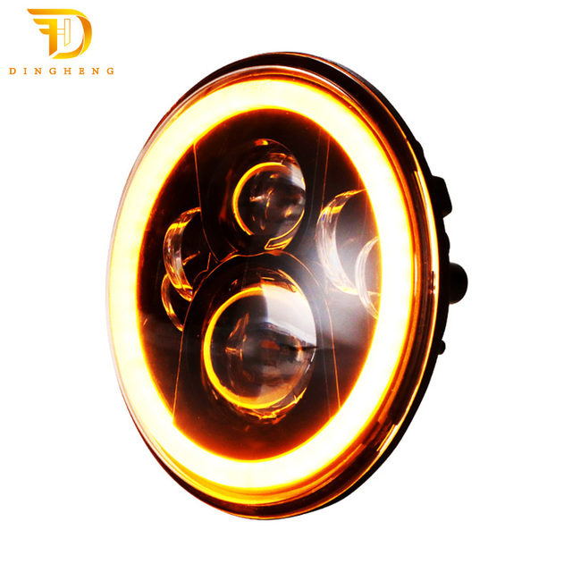 Made in China Hi/Low Beam 7 Inch 65W Round Shape Angel Eye Car Led Driving Headlights for Wrangler