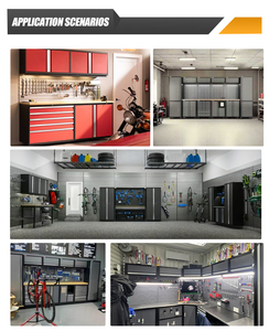 重型储物柜车间车库工作站模块化储物车库橱柜工作台组合工具柜带工具车 - Product Image 3