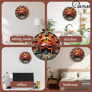 Round Wooden <b>Wall</b> <b>Clock</b> 25x25cm Arabic Numbers <b>Silent</b> Quartz Movement Living Room Bedroom Decor <b>Clock</b> - Product Image 3