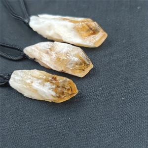 Collar con Colgante de Cuarzo Amarillo al por Mayor, Joyería Bohemia Elegante, Ideal para el Día de San Valentín, para Hombres y Mujeres - Product Image 1