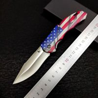 3D-geprinte Amerikaanse vlag ABS Plastic Vouwmes met handvat EDC Draagbare Outdoor Fruit-snijden Camping Zelfverdedigingsmessen