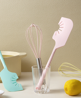 Spatule en silicone avec fouet, ensemble d'ustensiles de cuisson antiadhésifs de qualité alimentaire pour étaler la crème, mélanger et cuisiner