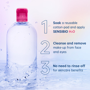 Tonique facial Sensibio H2O à l'acide hyaluronique avec logo personnalisé, OEM 500 ml, contrôle du sébum, apaisant, nettoyant, pour peaux sensibles, visage, yeux, maquillage - Product Image 2