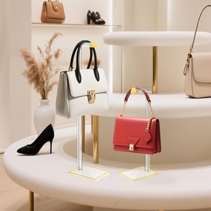 Sang trọng tùy chỉnh <span class=keywords><strong>Acrylic</strong></span> hiển thị đứng cho túi xách có thể điều chỉnh PURSE Rack cho nhà cửa hàng tủ quần áo Boutique truy cập - Product Image 2