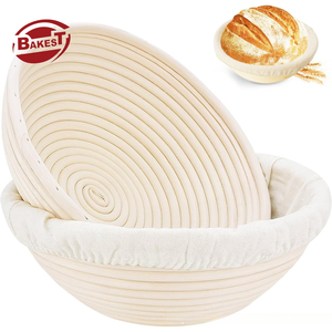 BAKEST <span class=keywords><strong>Cesta</strong></span> <span class=keywords><strong>de</strong></span> fermentación <span class=keywords><strong>de</strong></span> pan <span class=keywords><strong>de</strong></span> ratán natural hecha a mano con forro <span class=keywords><strong>de</strong></span> lino para amasar y hornear - Product Image 2
