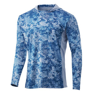 Nueva camisa de ropa de pesca personalizada sublimación Upf50 + transpirable secado rápido ligero reciclado manga larga Camisa con capucha de pesca - Product Image 4