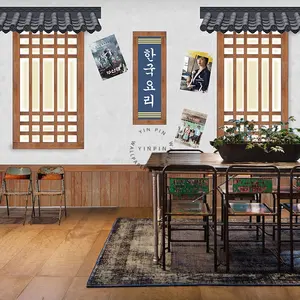 Carta da parati autoadesiva sfondo decorazione di poster di film ristorante in stile coreano