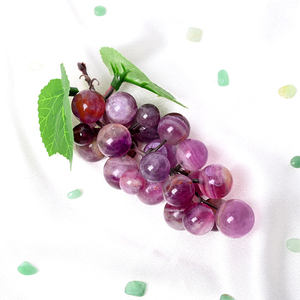 Venta al por Mayor de Artesanías Talladas en Cristal Natural, Piedras Pulidas, Gemas, Uvas de Fluorita Púrpura Talladas para Decoración del Hogar - Product Image 6