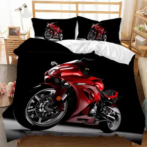 NEW motorbike design 3D printing duvet cover set with pillowcase