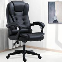 Chaise de luxe mobilier de bureau fauteuil réglable en cuir PU chaise de patron repose-pieds massage doux chaises de bureau en cuir de direction