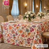 Nappe de jardin HuaLai 60x102 pouces en polyester effet coton à motif floral botanique pour repas en extérieur, sans plis, personnalisable