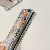 Funda Magnética Transparente con Diseño Floral IMD para Samsung Galaxy S24 S23 Ultra S22, Carcasa para iPhone 16 15 14 13 12 Pro Max
