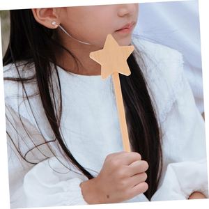 Varita Mágica de Madera de Haya Ecológica para Niñas, Diseño de Oso, Estrella y Flor, para Disfraces de Princesa, Espectáculos de Magia, Cosplay y Fiestas - Product Image 4