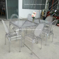 Chaises de tables de mariage en plastique transparent PC de style européen moderne pour les repas, les banquets en plein air, les fêtes d'hôtel et le salon