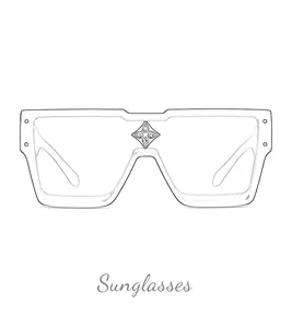 卢原创标志设计师太阳镜哑光大框名牌奢华太阳镜男女通用户外防紫外线眼镜