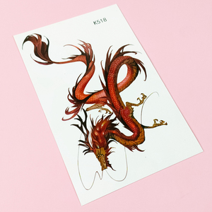 Vente en gros d'usine, tatouage temporaire de <span class=keywords><strong>dragon</strong></span> chinois, autocollant de luxe pour le corps, le bras, la main, le pied, maquillage, imperméable, coloré, long, faux tatouage temporaire - Product Image 5