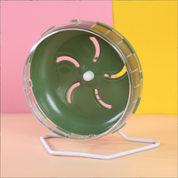 Roda Lari Senyap untuk Hewan Kecil dengan Stand yang Dapat Disesuaikan, Roda Latihan Plastik Senyap untuk Hamster, Gerbil, dll.