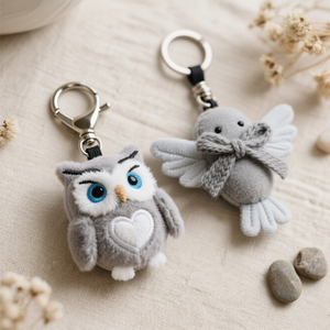 कस्टम kawai प्यारा कार्टून प्लश उल्लू कीचेन बैग पेंडेंट लिफ्टेलेंट लोल सॉफ्ट पशु कीचेन - Product Image 3