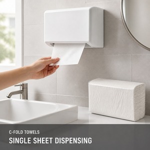Papel Higiénico Plegado en C, 150 Hojas, Estándar, Suave, Material de Pulpa de Madera Virgen, Fuerte Absorción de Agua - Product Image 3