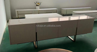Ensemble combiné meuble TV à panneaux rock moderne Meuble TV de salon simple Table basse ronde Meuble de sol Prix de gros