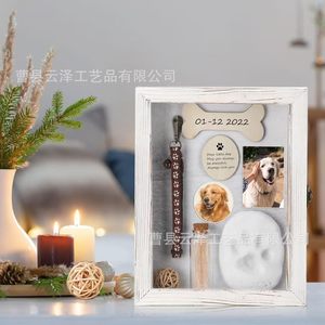 Cross-border wooden pet memorial <b>photo</b> <b>box</b>, cat and dog cremation display <b>box</b>, wooden flip-top collar <b>storage</b> <b>photo</b> frame - Product Image 2