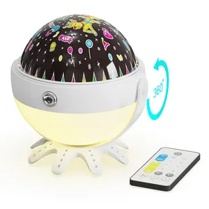 Girevole USB ricaricabile a batteria lampada notturna proiettore regalo di compleanno luci Led per bambini bambine