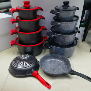 Série de casseroles profondes 17 pièces, ensemble d'ustensiles de cuisine en granit, casseroles 20, 24, 28, 32 cm, poêle à frire 28 cm, <span class=keywords><strong>kit</strong></span> d'outils de cuisine en gros - Product Image 2