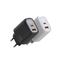 Chargeur mural électrique 45W PD ultra-rapide double port USB-C avec affichage numérique PPS, prise EU, protection multiple pour appareil photo