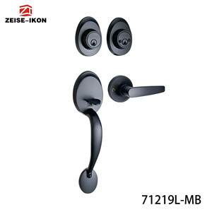 Ensemble de poignée de porte d'entrée et de serrure à pêne dormant, avec bouton de porte intérieur, résistant à l'effraction, compatible SmartKey, à réinitialiser - Product Image 2