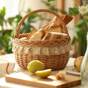 china gift wicker hamper <b>basket</b> christmas gift storage wicker <b>basket</b> with handle - Product Image 5