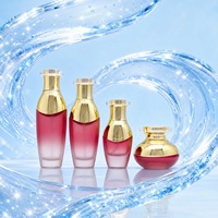 Ensemble d'emballages personnalisés en verre rose ovale pour sérum, essence, crème ou huile de soin, avec couvercles, 50g 40ml 100ml 120ml