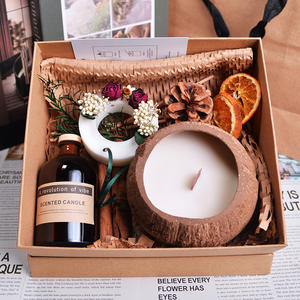 Personalización cáscara de coco aromaterapia vela conjunto caja dormitorio cera de soja velas perfumadas para Navidad Año Nuevo - Product Image 1