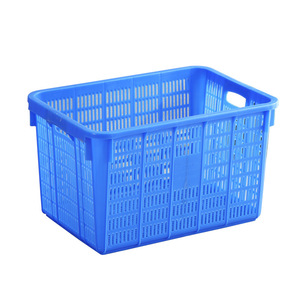 Large Rectangular Plastic <b>Crates</b> 720x505x390mm <b>Stackable</b> For Vegetable Fruit Storage And Logistics Transport Blue White Red - Product Image 5