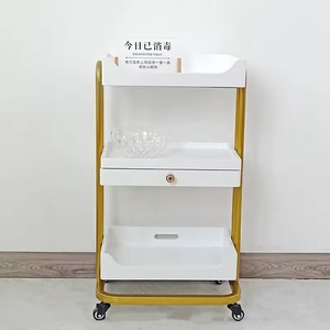 Carrito de Belleza Dorado de 3 Niveles, Carrito de Salón con Cajones, Ruedas y Almacenamiento para Peluquería, Venta al Por Mayor - Product Image 4