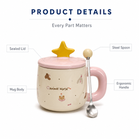 Tasse à petit-déjeuner personnalisable avec couvercle étoilé pour cadeau d'anniversaire de fille, réduction sur les achats en gros, exportation en carton, impression personnalisée